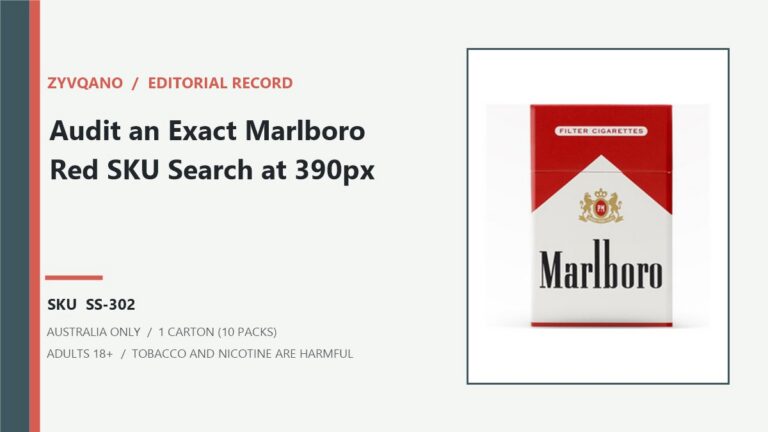Zyvqano editorial record for Marlboro Red Cigarettes - 1 Carton (10 Packs) and SKU SS-302